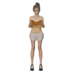 Lumen, a 3D anime-style companion character, in her idle animation
