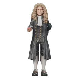 Newton, a 3D companion character, in his idle animation